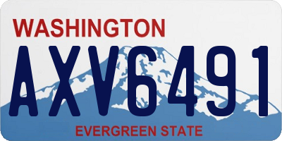 WA license plate AXV6491