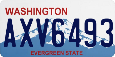 WA license plate AXV6493