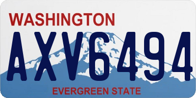 WA license plate AXV6494