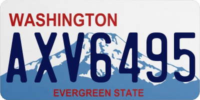 WA license plate AXV6495