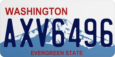 WA license plate AXV6496
