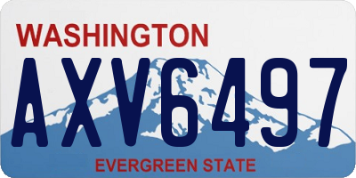 WA license plate AXV6497