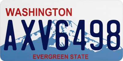 WA license plate AXV6498
