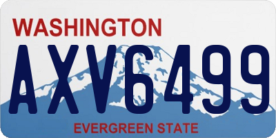 WA license plate AXV6499