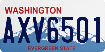 WA license plate AXV6501