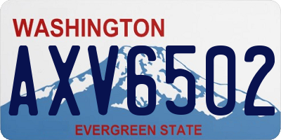 WA license plate AXV6502