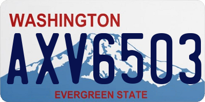 WA license plate AXV6503