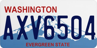 WA license plate AXV6504