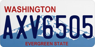 WA license plate AXV6505