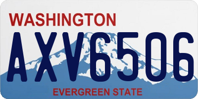 WA license plate AXV6506