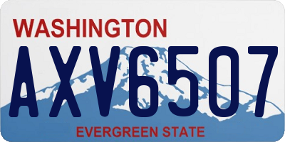 WA license plate AXV6507