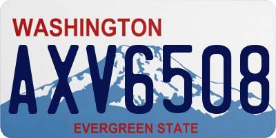 WA license plate AXV6508