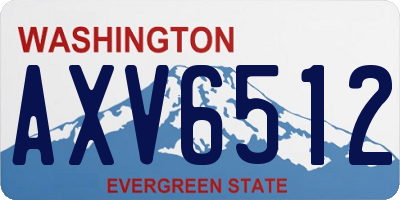 WA license plate AXV6512