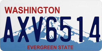 WA license plate AXV6514