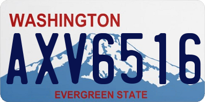 WA license plate AXV6516
