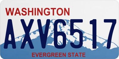 WA license plate AXV6517