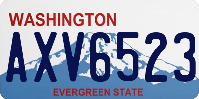 WA license plate AXV6523