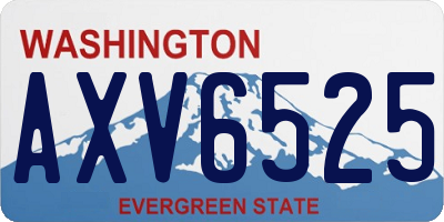 WA license plate AXV6525
