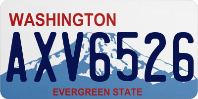 WA license plate AXV6526