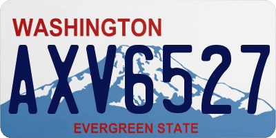 WA license plate AXV6527
