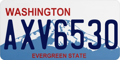 WA license plate AXV6530