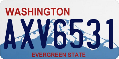 WA license plate AXV6531