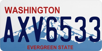 WA license plate AXV6533