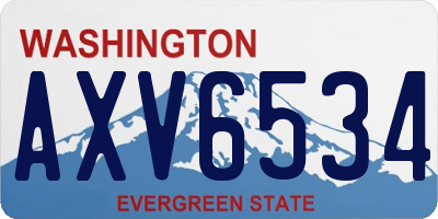 WA license plate AXV6534