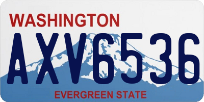 WA license plate AXV6536