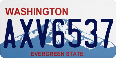 WA license plate AXV6537