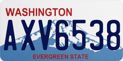 WA license plate AXV6538