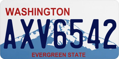 WA license plate AXV6542