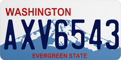 WA license plate AXV6543