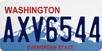 WA license plate AXV6544
