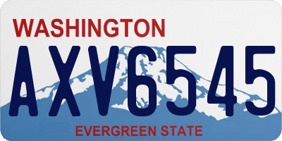 WA license plate AXV6545
