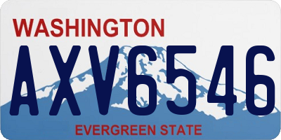 WA license plate AXV6546