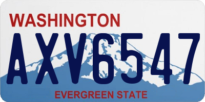 WA license plate AXV6547