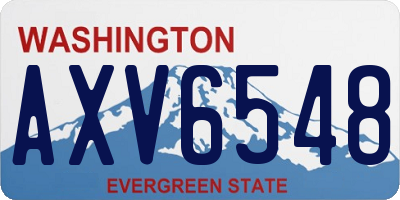 WA license plate AXV6548