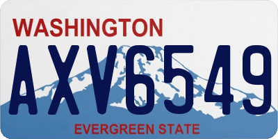 WA license plate AXV6549