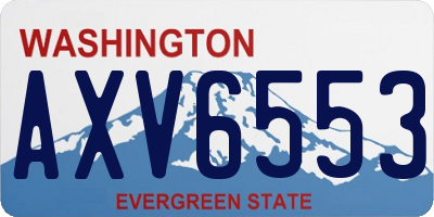 WA license plate AXV6553