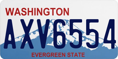 WA license plate AXV6554