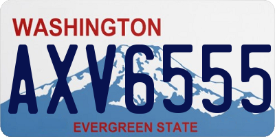 WA license plate AXV6555
