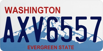 WA license plate AXV6557