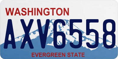 WA license plate AXV6558