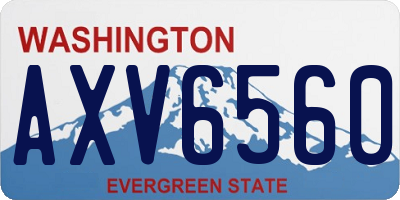 WA license plate AXV6560