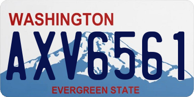 WA license plate AXV6561