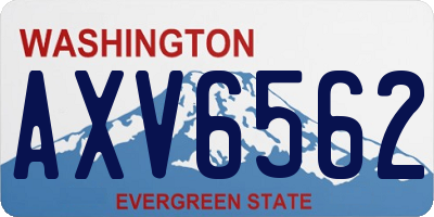 WA license plate AXV6562