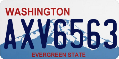 WA license plate AXV6563