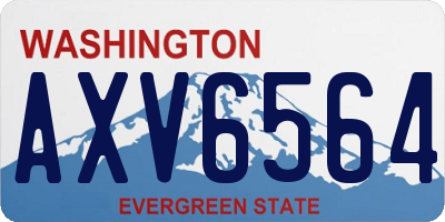 WA license plate AXV6564