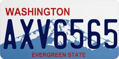 WA license plate AXV6565